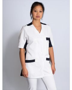 Tunique femme bi-matière fond blanc OSIS 